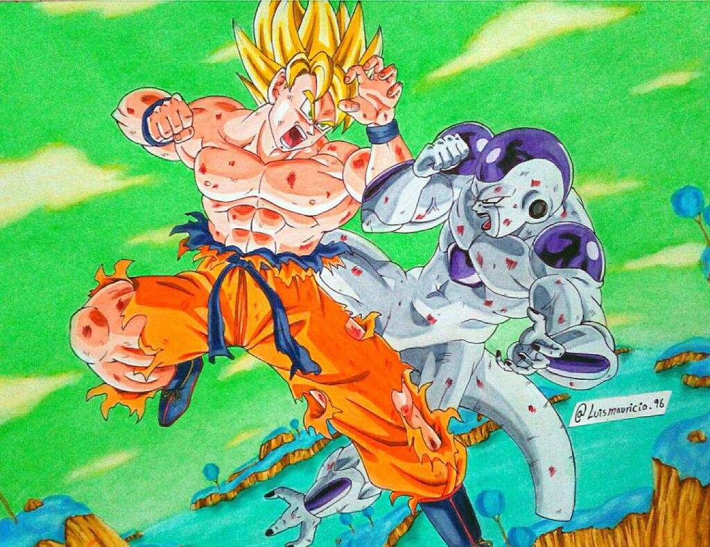 Goku vs Frieza drawing.