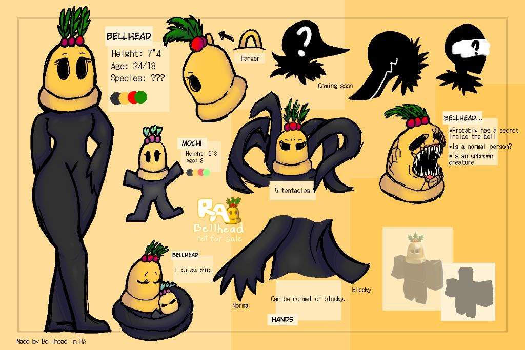 Reference Sheet Of Bellhead And Little Mochi Roblox Amino - blocky roblox style