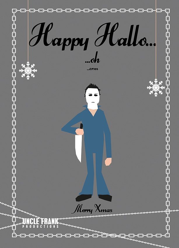 Christmas Xmas Freaks Cast Horror Film Fun Blank Greeting Card With Envelope
