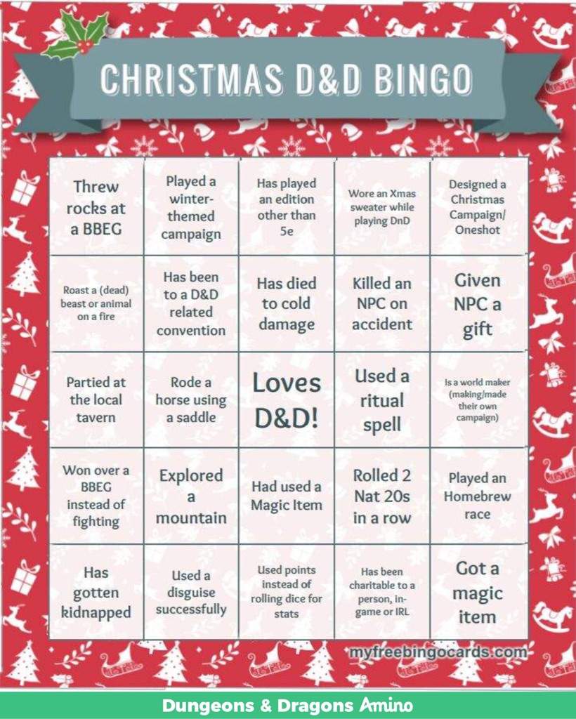 Merry Bingo! | Dungeons & Dragons Amino