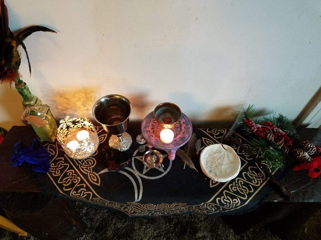 Altar And Home Decorations For Yule Winter Solstice Xmas Pagans