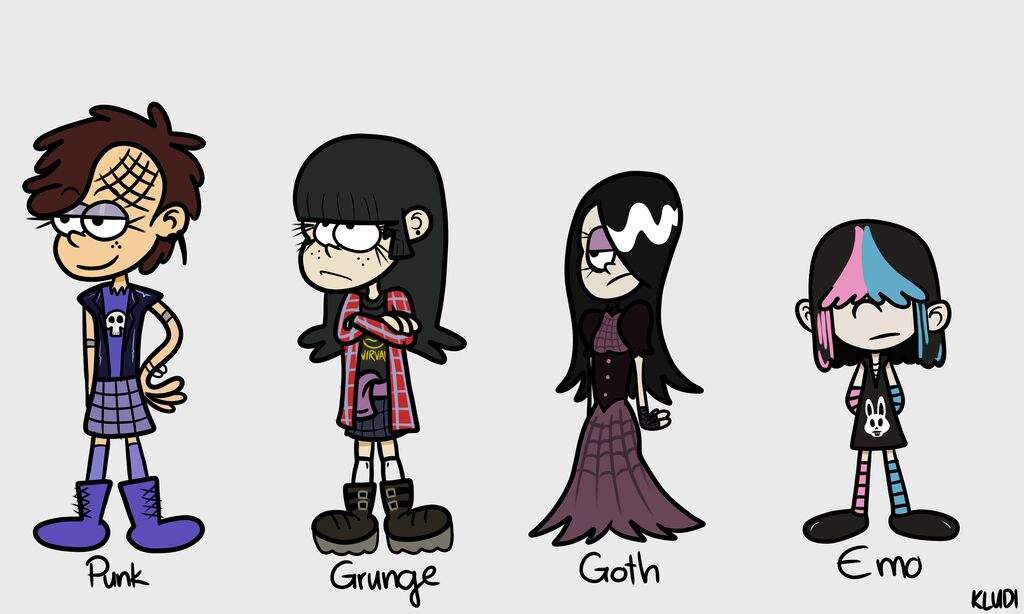 The punk, grunge, goth and emo subcultures represented by Loud House charac...