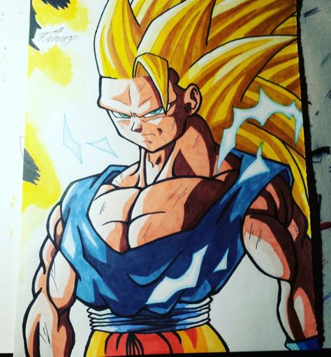 Super saiyan 3 drawing kakarot | DragonBallZ Amino