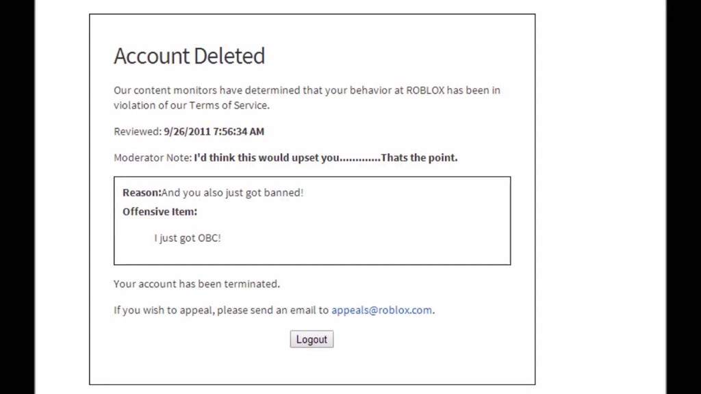 Roblox Account Read Dis Stupid Reasons Peeps Got Banned Accounts Deleted On Roblox 1 - obc roblox profile