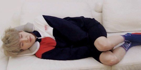 YOONGI SLEEPING with his hands tucked between his legs is 
