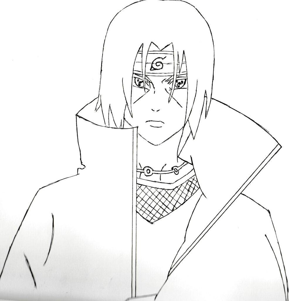 Uchiha itachi | Before and After digital coloring | Naruto Amino