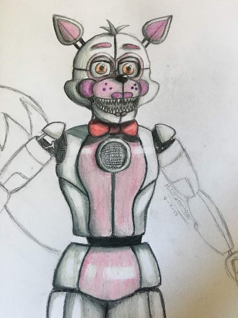 Sister Location Funtime Foxy Drawing(my first time using Prismacolor