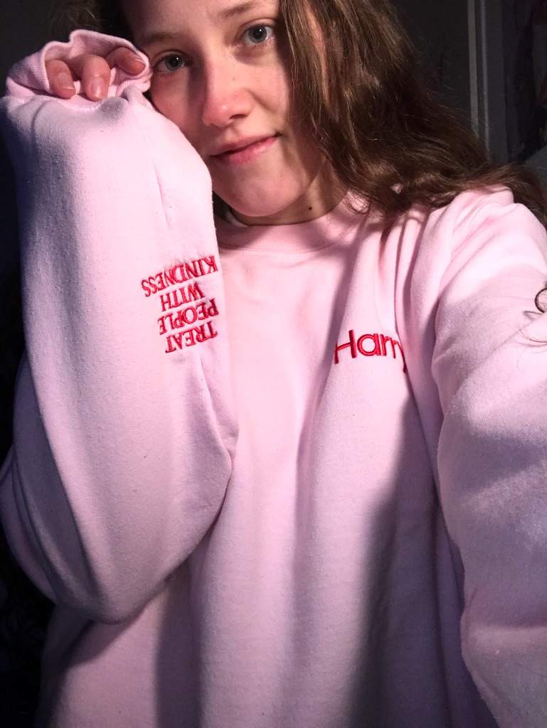 harry styles pink crewneck