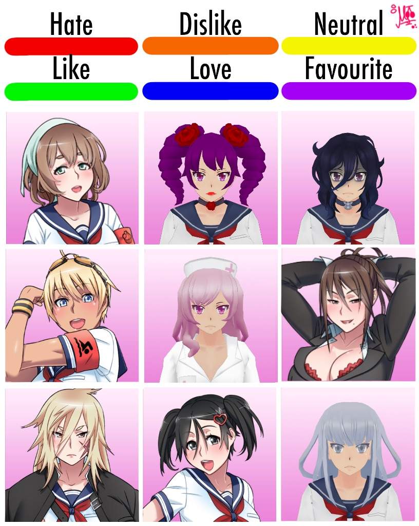all yandere simulator main characters with names