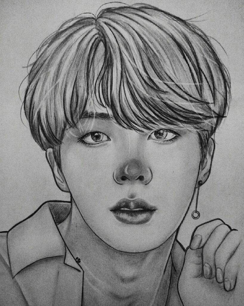 Jin fanart ( tried glitter but meh ) | ARMY's Amino