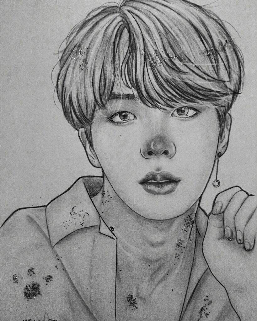 Jin fanart ( tried glitter but meh ) | ARMY's Amino