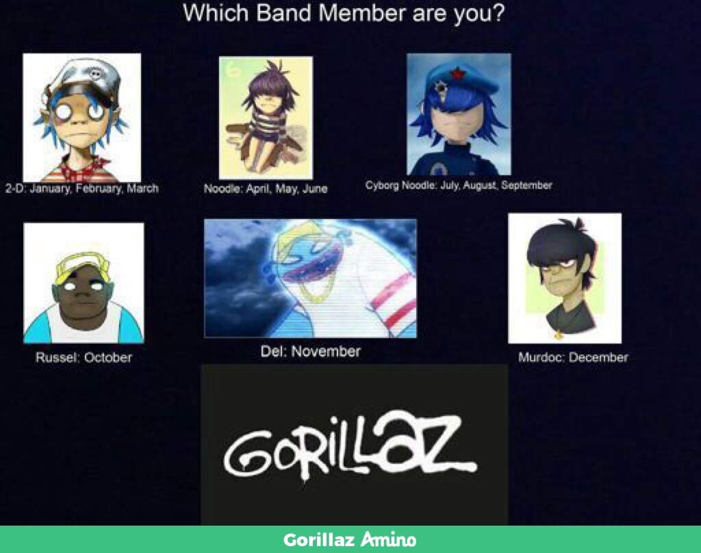 Which Gorillaz Member Are You By Your Birth Month? | Gorillaz Amino Which Gorillaz Member Are You By Your Birth Month? | Gorillaz Amino