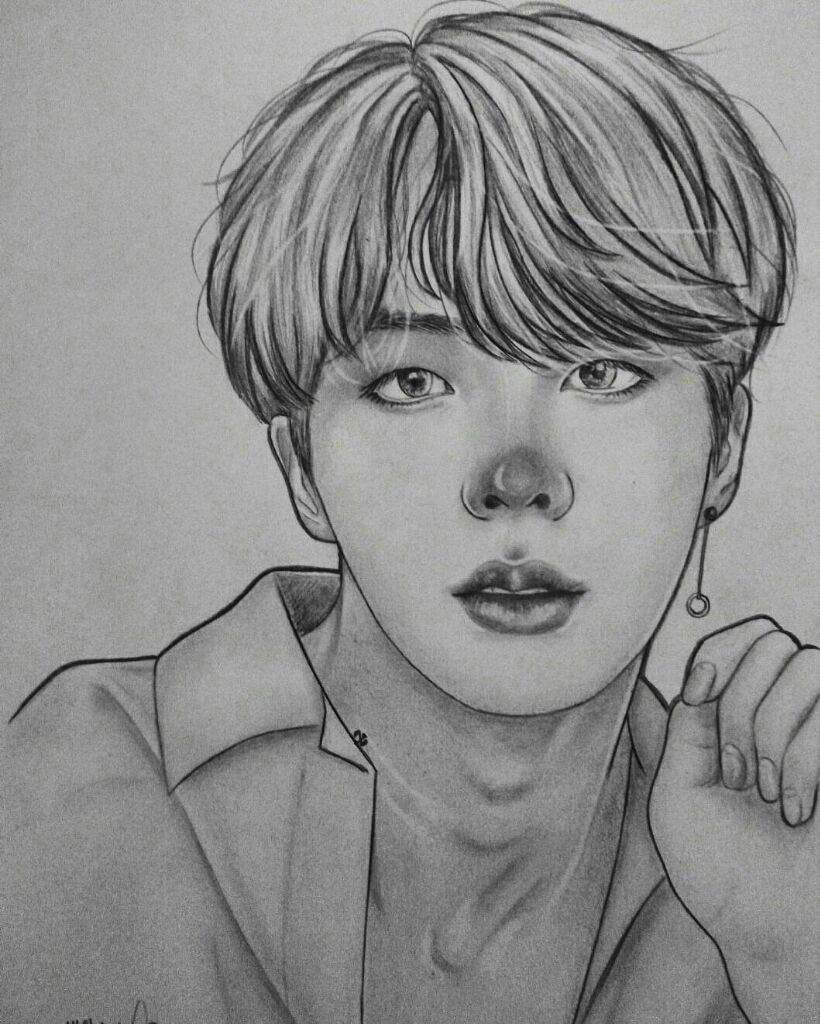 Jin fanart ( tried glitter but meh ) | ARMY's Amino