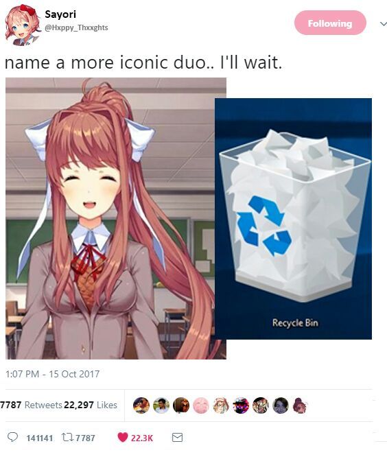 Doki Doki Meme Club 2 Name A More Iconic Duo Memes Doki Doki Literature Club Amino