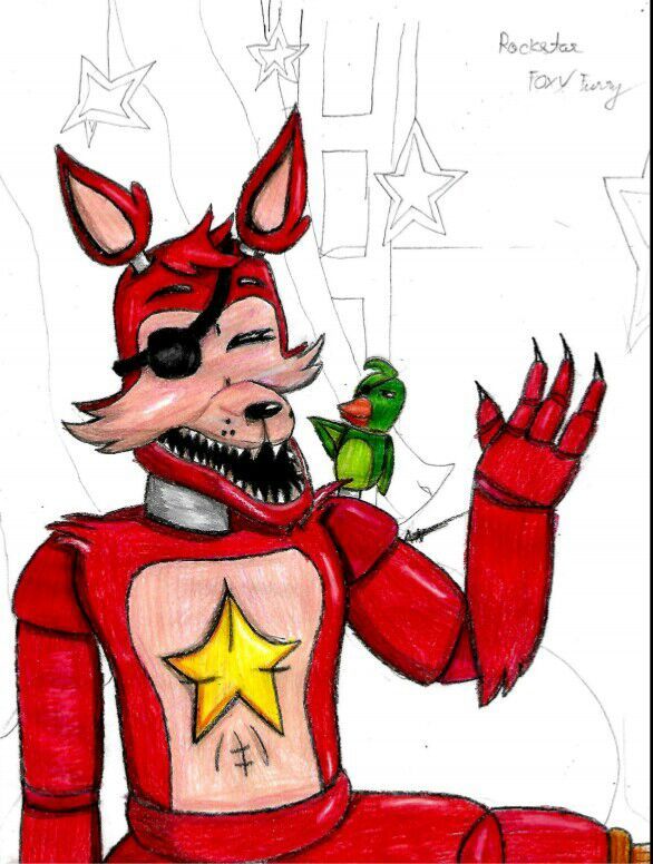 Fnaf rockstar foxy drawing