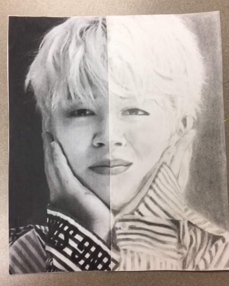 My Jimin Half Face Drawing Army S Amino