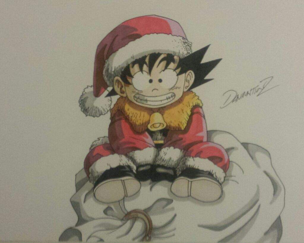 A kid at Christmas (drawing) | DragonBallZ Amino