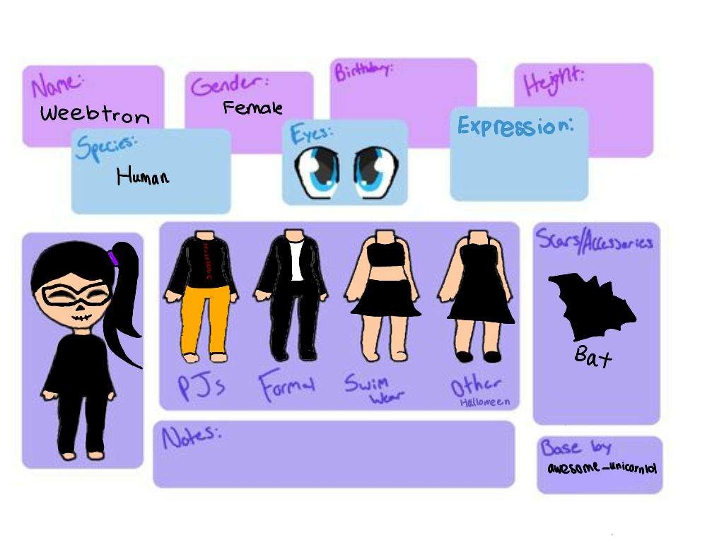 Reference Sheet For Weebtron Roblox Amino - purple scars roblox