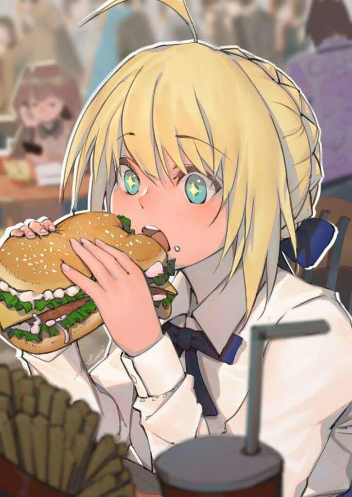 saber eating a burger | Saiko+ Amino
