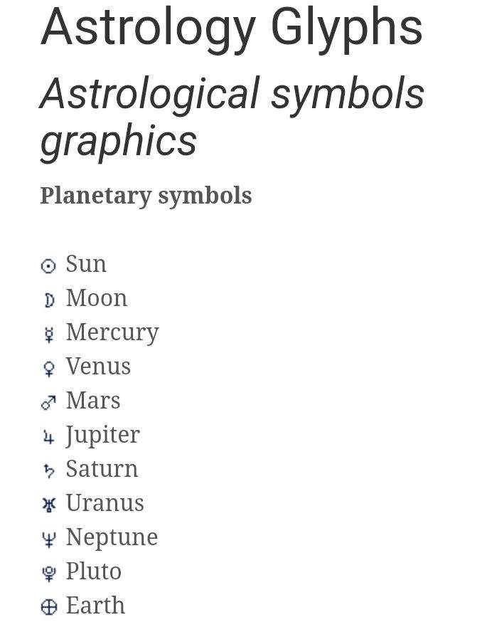 THE ALL-GLYPH ASTROLOGY CHEAT SHEET AT YOUR FINGERTIPS | Zodiac Amino