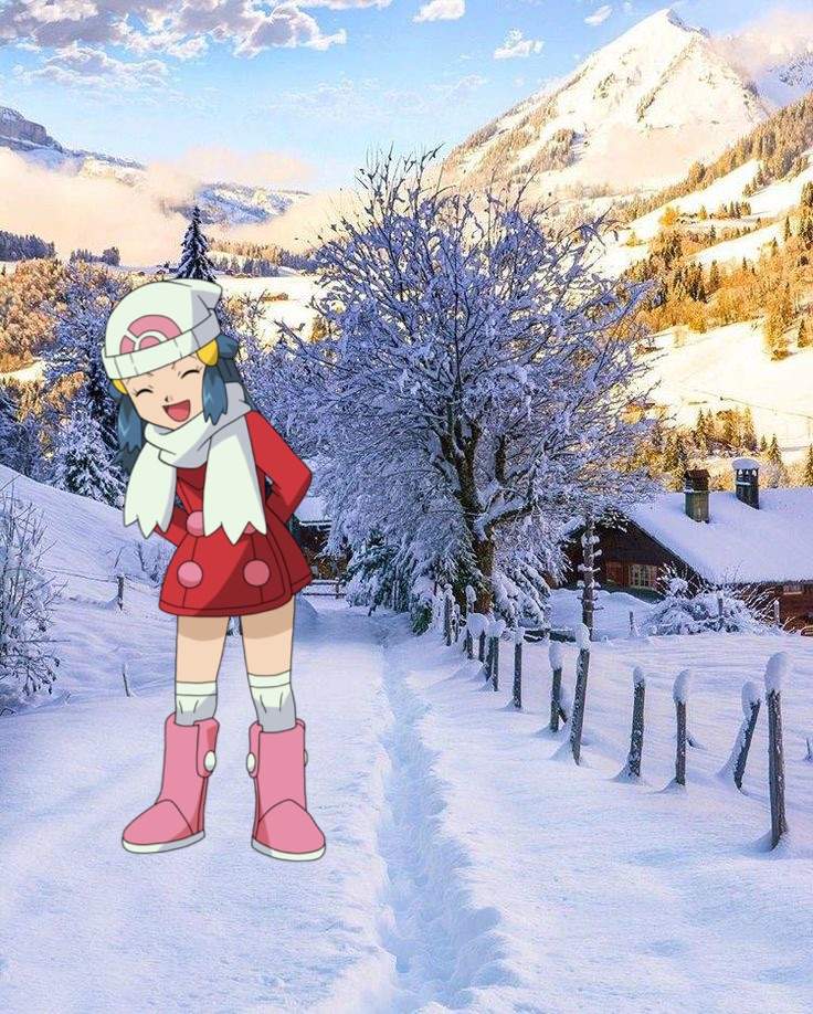 Dawn in a winter wonderland made by me Pokémon Amino