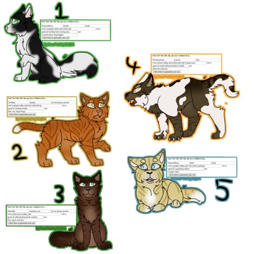 Warrior Cats Generator Adopts ( Second Batch ) | Warriors Amino