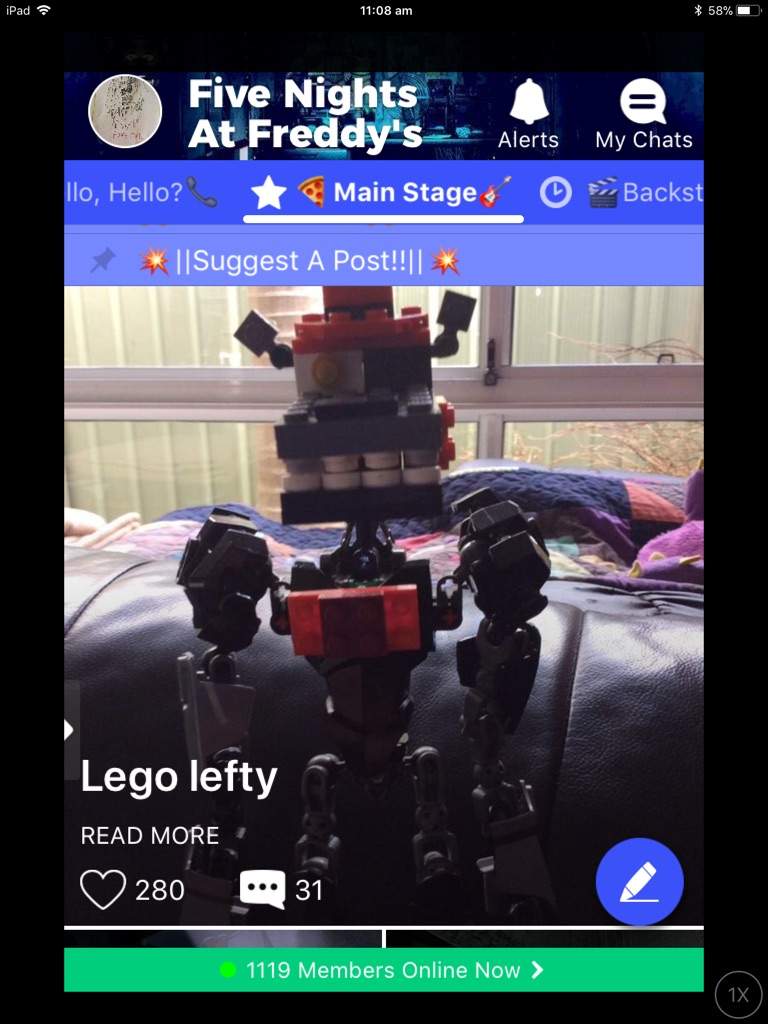 fnaf 6 lefty lego