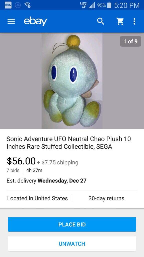 sonic adventure sonic plush