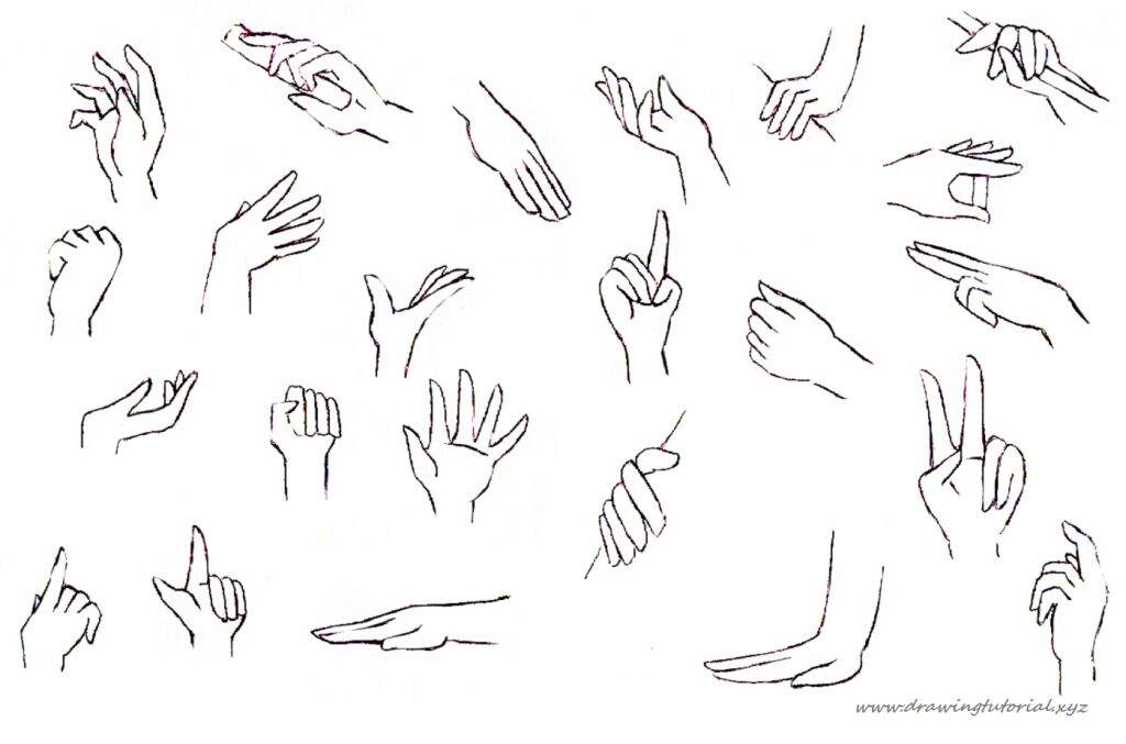 Anime hand drawing