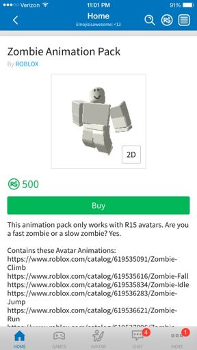 Zombie Animation Pack Roblox