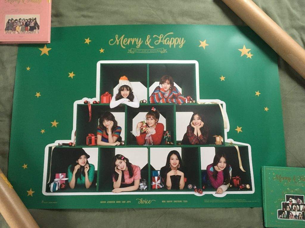 CD+Photobook+Photocard+Sticker+Free GIft Merry & Happy JYP Entertainment TWICE Happy ver. 