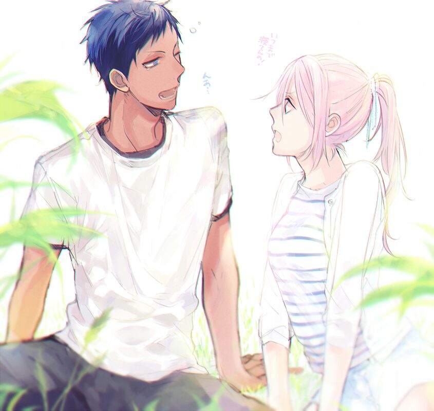 aomine daiki and momoi satsuki.