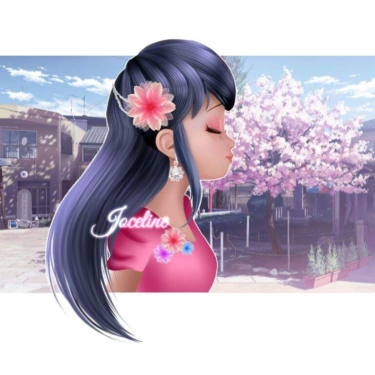 Marinette with long hair.