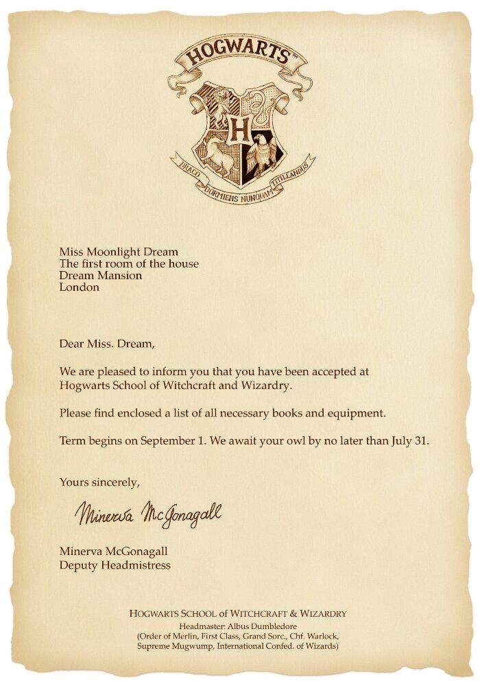 Mi carta de Hogwarts  •Harry Potter• Español Amino