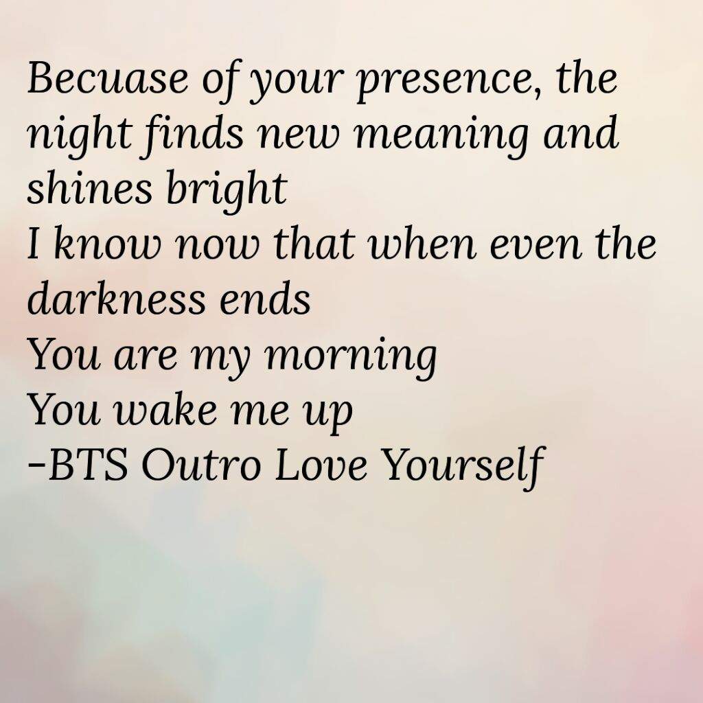 BTS Song Lyrics Outr: Love yourself | ARMY's Amino1024 x 1024