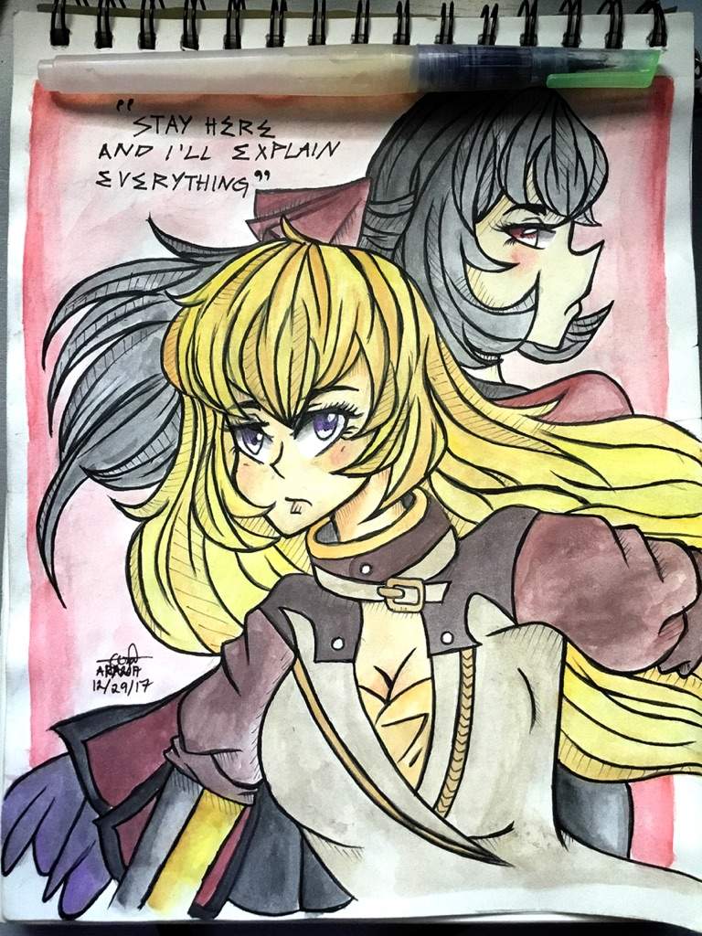 Raven And Yang Fanart Watercolor Rwby Amino