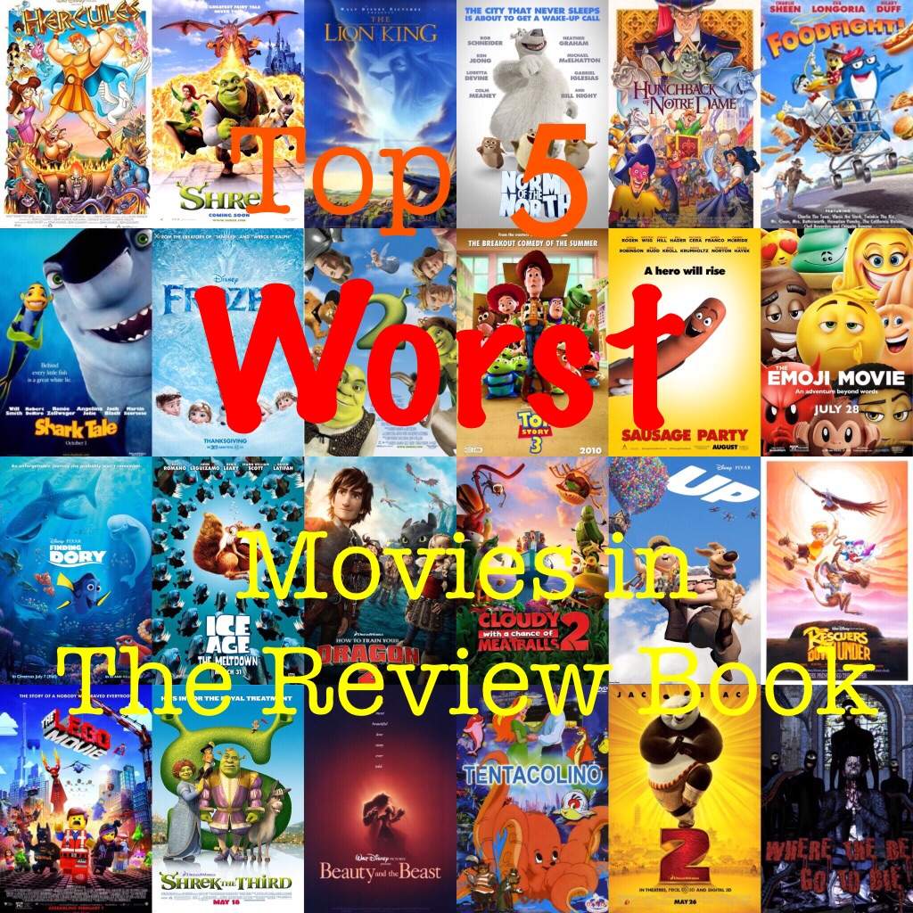 The Top 5 Worst Movies in the Review Book | Cartoon Amino