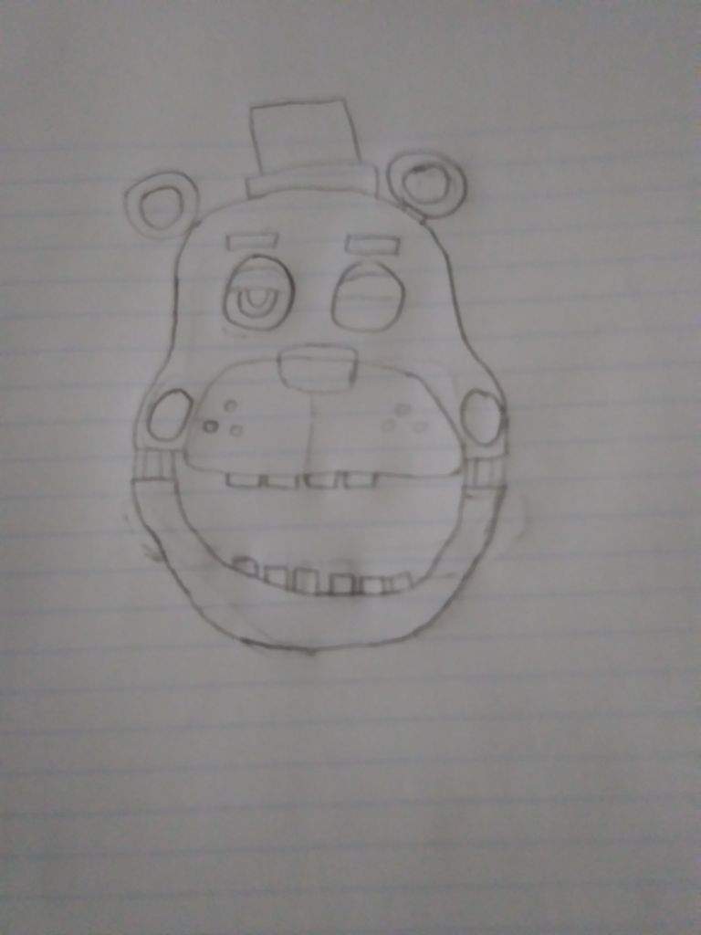 I am finished sketching Lefty's head | Five Nights At Freddy's Amino