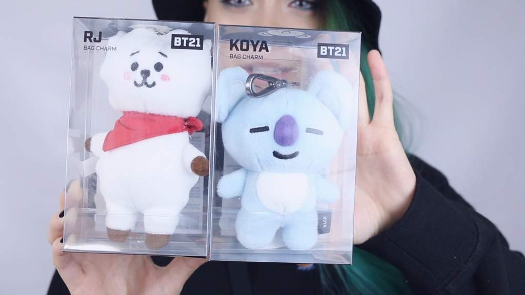 bt21 koya standing plush doll medium blue