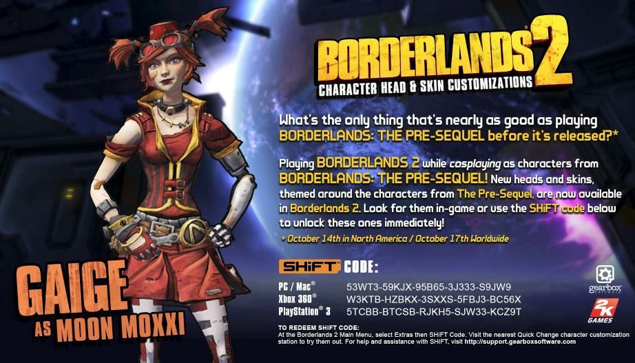 BL2 Heads/Skins SHiFT Codes Wiki Amino Borderlands Amino