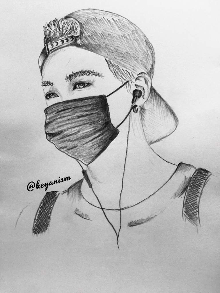  SUGA  Pencil Drawing  BTS  wearing masks series Pt 1 