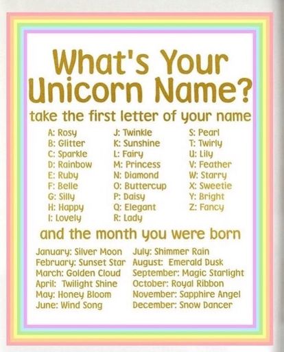 What is your unicorn name? | Hangout Zone Amino