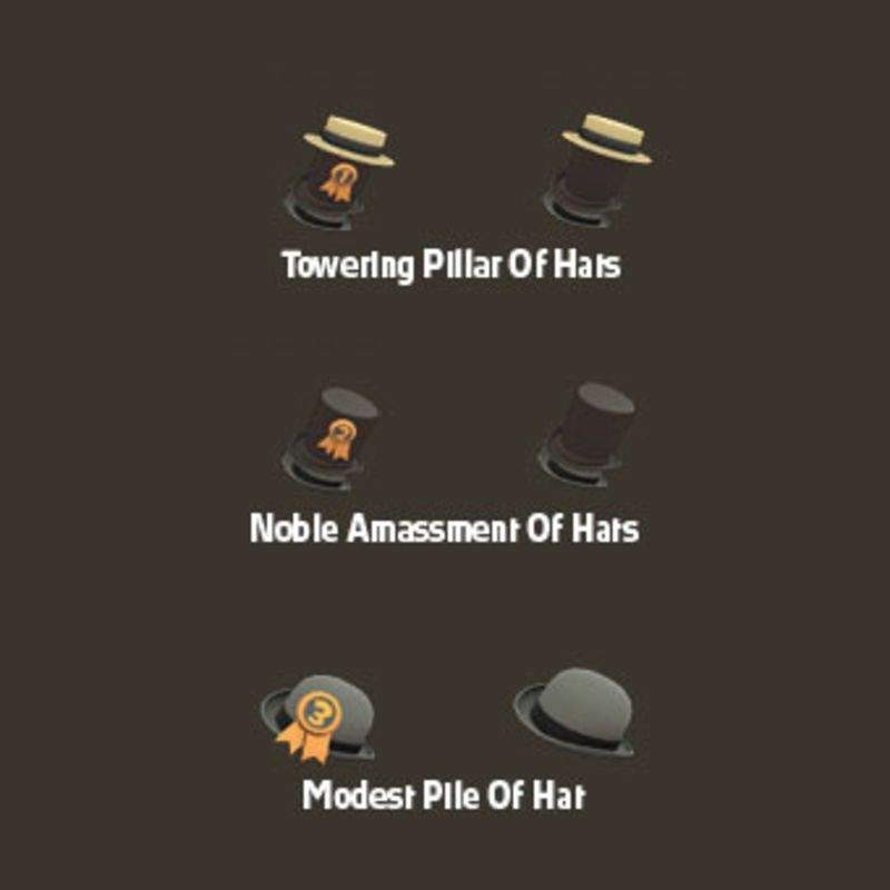 towering pile of hats