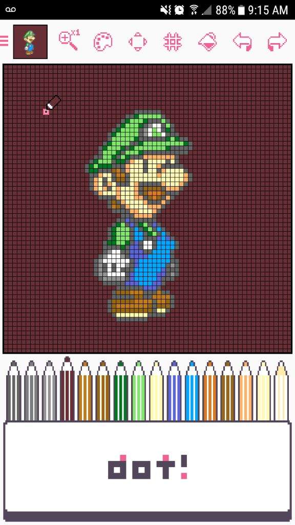 Paper Luigi Pixel Art | Mario Amino