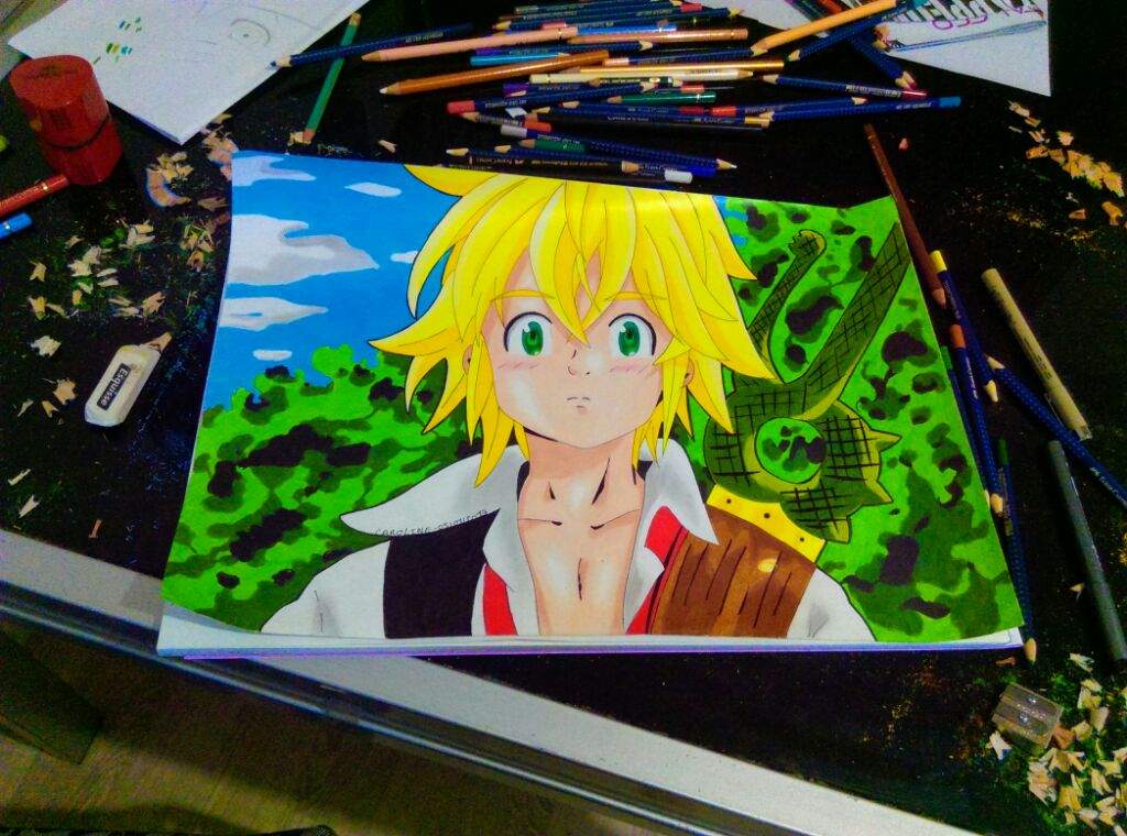 Drawpecher Meliodas Aux Crayons De Couleurs Anime Et