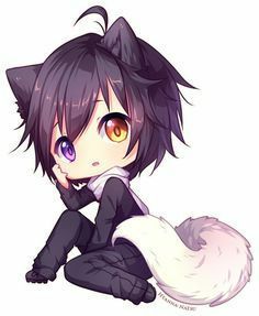 Image: Anime boy, , chibi, , cute, , bowl, , happy, , cat ears, , cat ... |  Anime Amino