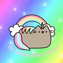 pusheen with rainbow