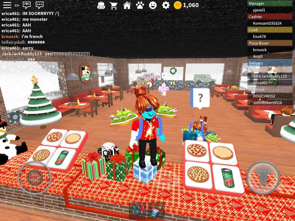 Playing Working At A Pizza Place Andim Serving My Self Roblox Amino - work at the pizza place roblox amino