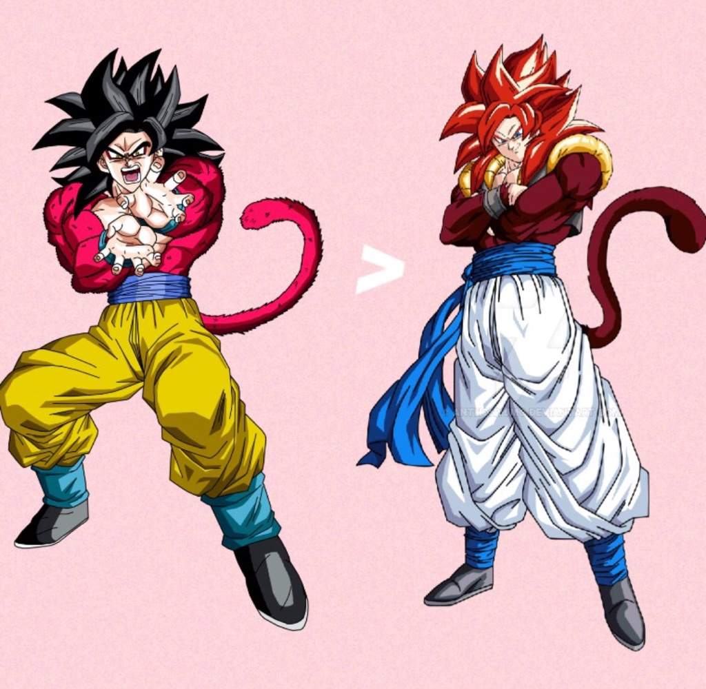 dragon ball series - Why does Gogeta SSJ4 have red hair? - Anime