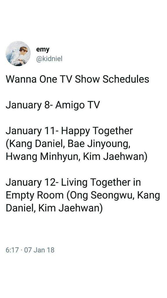WannaOne TV show schedule | Wanna-One(워너원) Amino WannaOne TV show schedule | Wanna-One(워너원) Amino